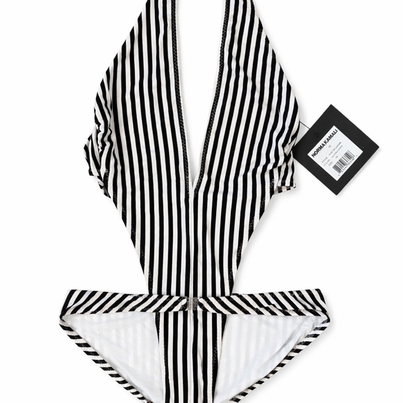 NWT NORMA KAMALI Cutout One Piece Hater Swimsuit SIZE XS - Picture 2 of 5